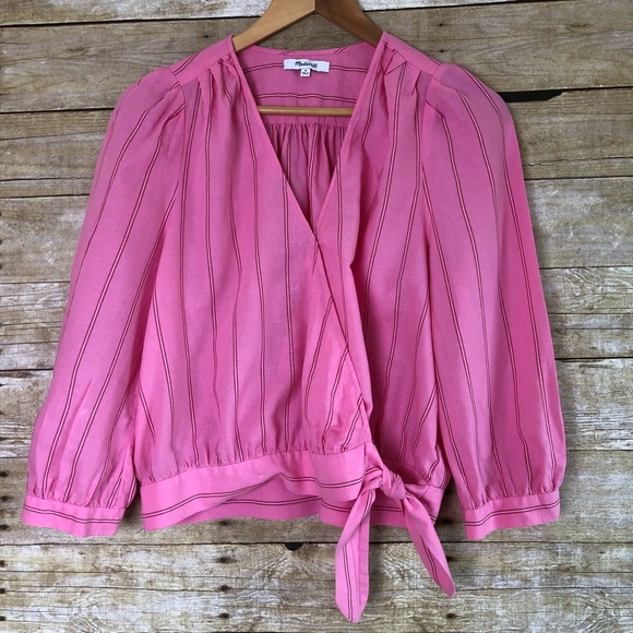 Madewell Cecilia Stripe Wrap Top - Picture 2 of 7